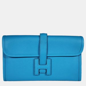 Hermes Bleu Zanzibar Swift Jige Duo wallet PHW, Wallets & Money Clips - Luxury Closet catalog