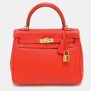 Hermes Capucine Swift Leather Gold Plated Kelly Retourne 25 Bag, Satchels - Luxury Closet catalog