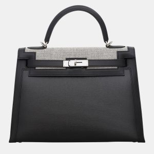 Hermes Toile H Berline/ Swift Kelly 32 Sellier Bag, Tote Handbags - Luxury Closet catalog