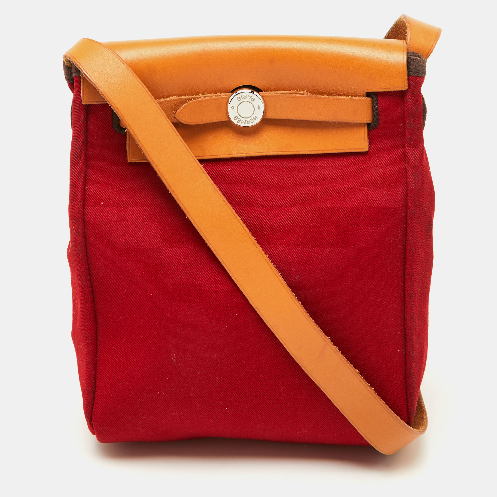Hermes Rouge Imperial/Natural Canvas and Leather 2-in-1 Herbag TPM Bag, Shoulder Bags - Luxury Closet catalog