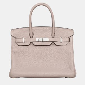Hermes Glycine Clemence Leather Birkin 30 Bag, Tote Handbags - Luxury Closet catalog