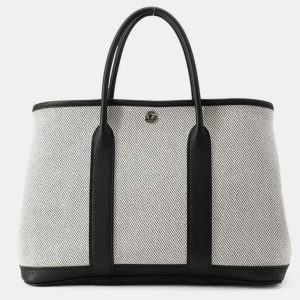 Hermes Ecru/Black Negonda Leather Toile H Garden Party TPM Bag, Tote Handbags - Luxury Closet catalog