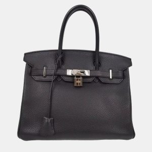 Hermes Black Taurillon Clemence Birkin 30 Handbag, Tote Handbags - Luxury Closet catalog