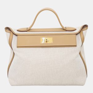Hermes Sesame Canvas, Swift Leather 24/24 35 Bag, Tote Handbags - Luxury Closet catalog