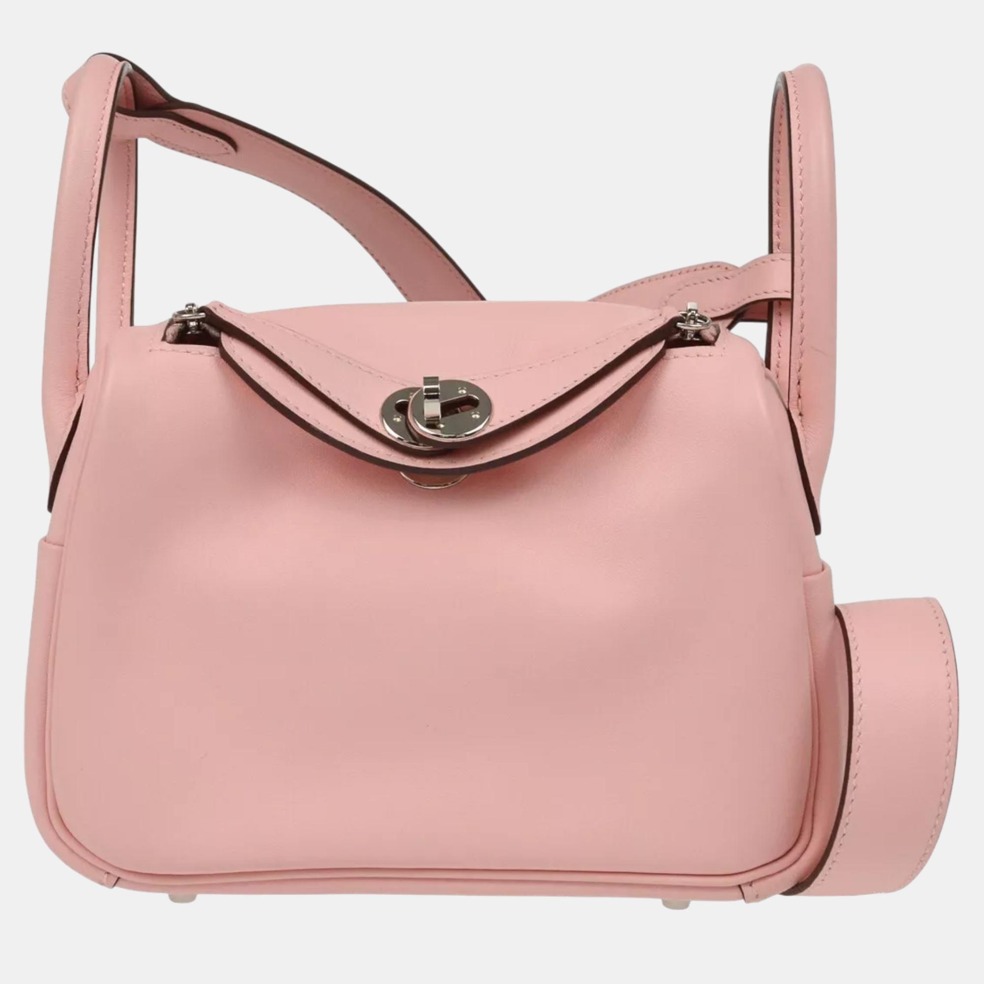 Hermes Rose Sakura Swift Leather Lindy Mini Shoulder Bag, Shoulder Bags - Luxury Closet catalog