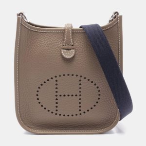 Hermes Etoupe Leather Evelyne TPM Bag, Shoulder Bags - Luxury Closet catalog