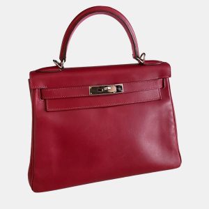Hermes Red Leather Kelly 28 Top Handle Bag, Tote Handbags - Luxury Closet catalog