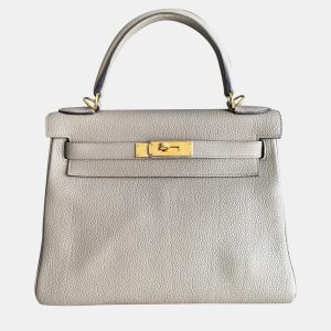 Hermes Gris Asphalte Togo Leather Kelly 28 Top Handle Bag, Satchels - Luxury Closet catalog