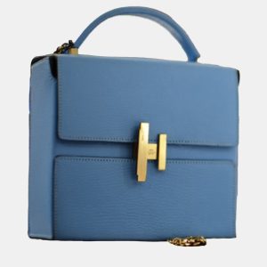 Hermes Candy Blue Leather Cinhetic Top Handle Boxy Bag, Satchels - Luxury Closet catalog