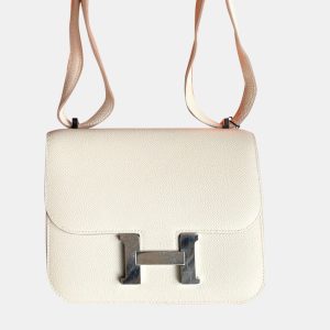 Hermes Milk White Epsom Leather Constance 19 Shoulder Bag, Handbags - Luxury Closet catalog