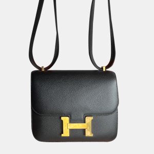 Hermes Black Epsom Leather Constance 19 Shoulder Bag, Handbags - Luxury Closet catalog