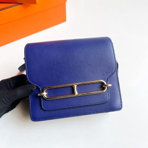 Hermes Ink Blue Swift Leather Mini Roulis Shoulder Bag, Shoulder Bags - Luxury Closet catalog