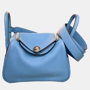 Hermes Northern Blue Swift Leather Mini Lindy Shoulder Bag, Shoulder Bags - Luxury Closet catalog