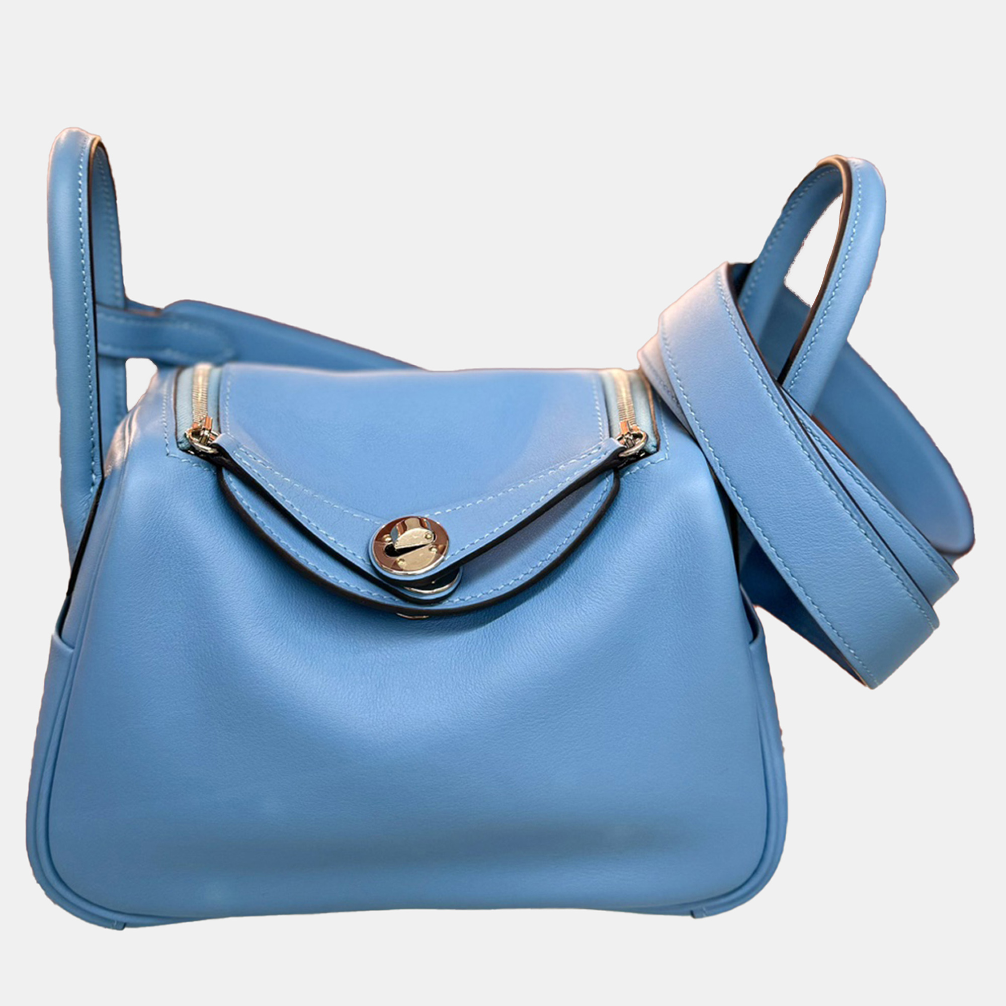 Hermes Northern Blue Swift Leather Mini Lindy Shoulder Bag, Shoulder Bags - Luxury Closet catalog