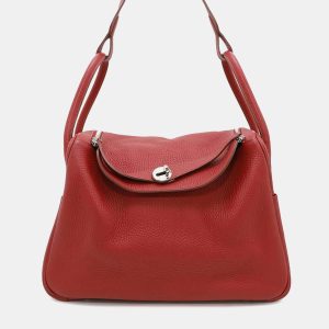 Hermes Rouge Casaque Taurillon Clemence Leather Lindy 34 Shoulder Bag, Shoulder Bags - Luxury Closet catalog
