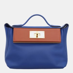 Hermes Blue Royal, Cuivre & Chai Evercolor and Swift Leather Tri-Color Mini 24/24 Shoulder Bag, Shoulder Bags - Luxury Closet catalog