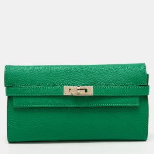 Hermes Menthe Chevre Mysore Leather Kelly Classic Wallet, Wallets & Money Clips - Luxury Closet catalog