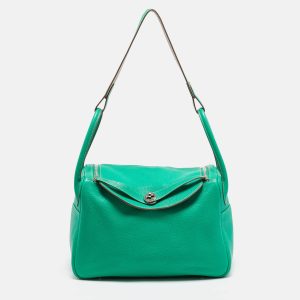 Hermes Menthe/Gris Tourterelle Taurillon Clemence Leather Palladium Finish Lindy 34 Bag, Shoulder Bags - Luxury Closet catalog