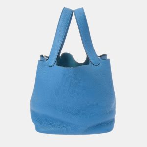 Hermes Blue Zanzibar Taurillon Clemence Picotin Lock 22 Handbag, Tote Handbags - Luxury Closet catalog
