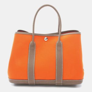 Hermes Orange Toile H Negonda Garden Party TPM Tote Bag, Tote Handbags - Luxury Closet catalog