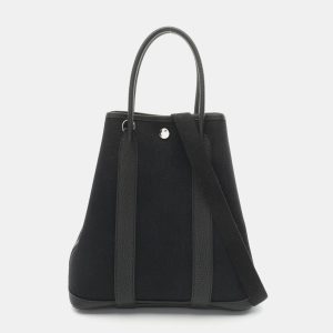 Hermes Black Toile H Negonda Leather Garden File PM Tote Bag, Tote Handbags - Luxury Closet catalog