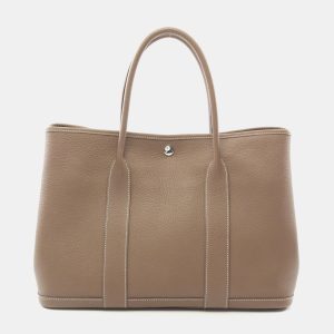 Hermes Etoupe Grey Brown Negonda Leather Garden Party 36 Tote Bag, Tote Handbags - Luxury Closet catalog