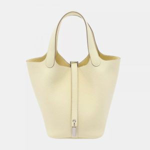 Hermes Yellow Tone Taurillon Clemence Leather Picotin Lock 18 Handbag, Tote Handbags - Luxury Closet catalog