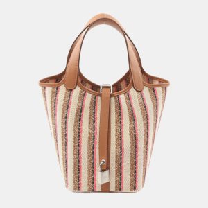 Hermes Multicolor Toile H Swift Leather Picotin Lock 18 Bag, Tote Handbags - Luxury Closet catalog