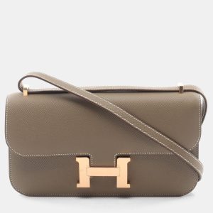 Hermes Etoupe Grey Epsom Leather Constance Elan Shoulder Bag, Shoulder Bags - Luxury Closet catalog