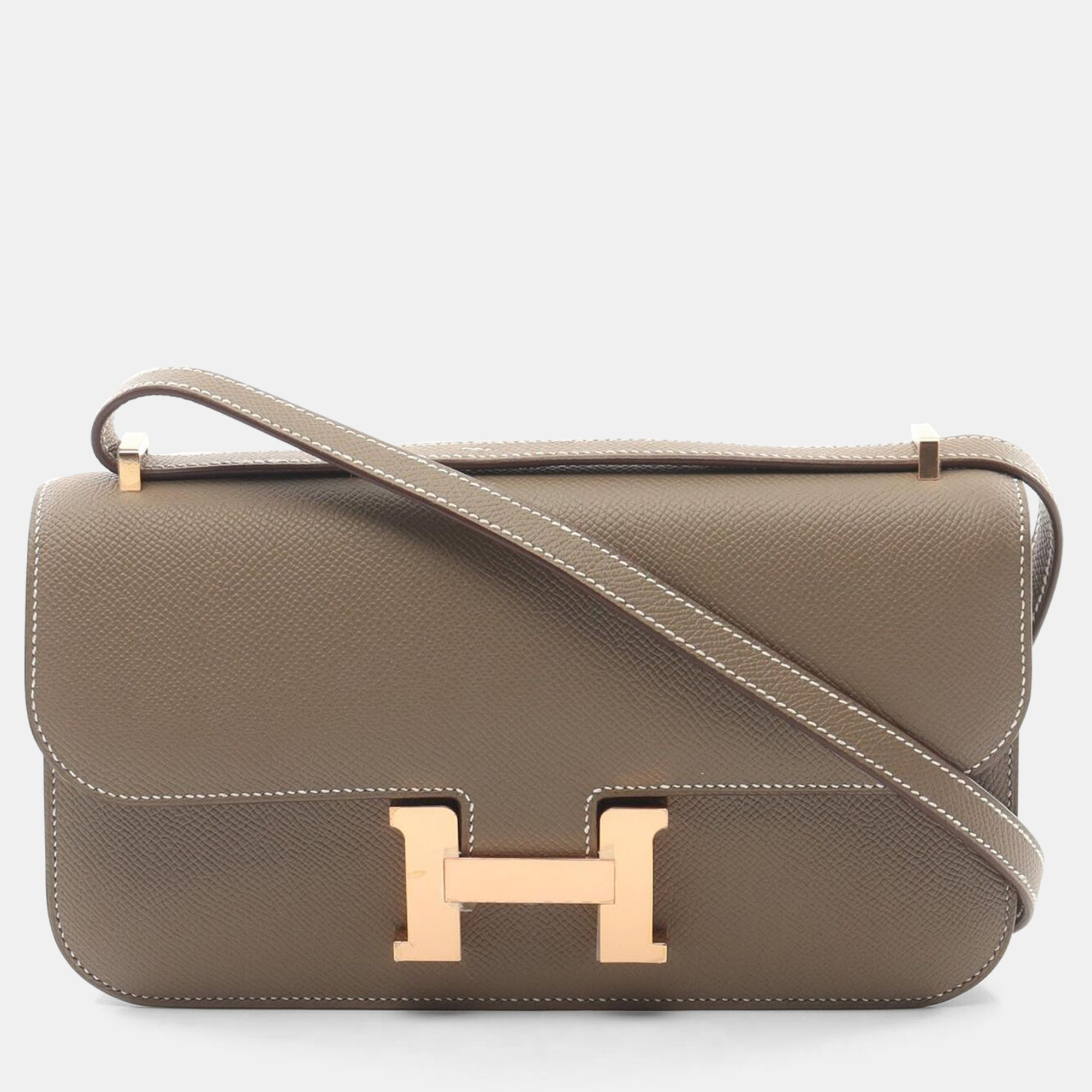 Hermes Etoupe Grey Epsom Leather Constance Elan Shoulder Bag, Shoulder Bags - Luxury Closet catalog