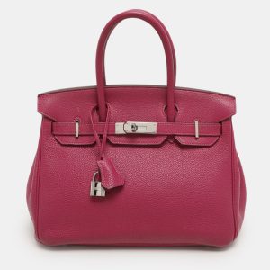 Hermes Tosca Togo Leather Palladium Finish Birkin 30 Bag, Tote Handbags - Luxury Closet catalog