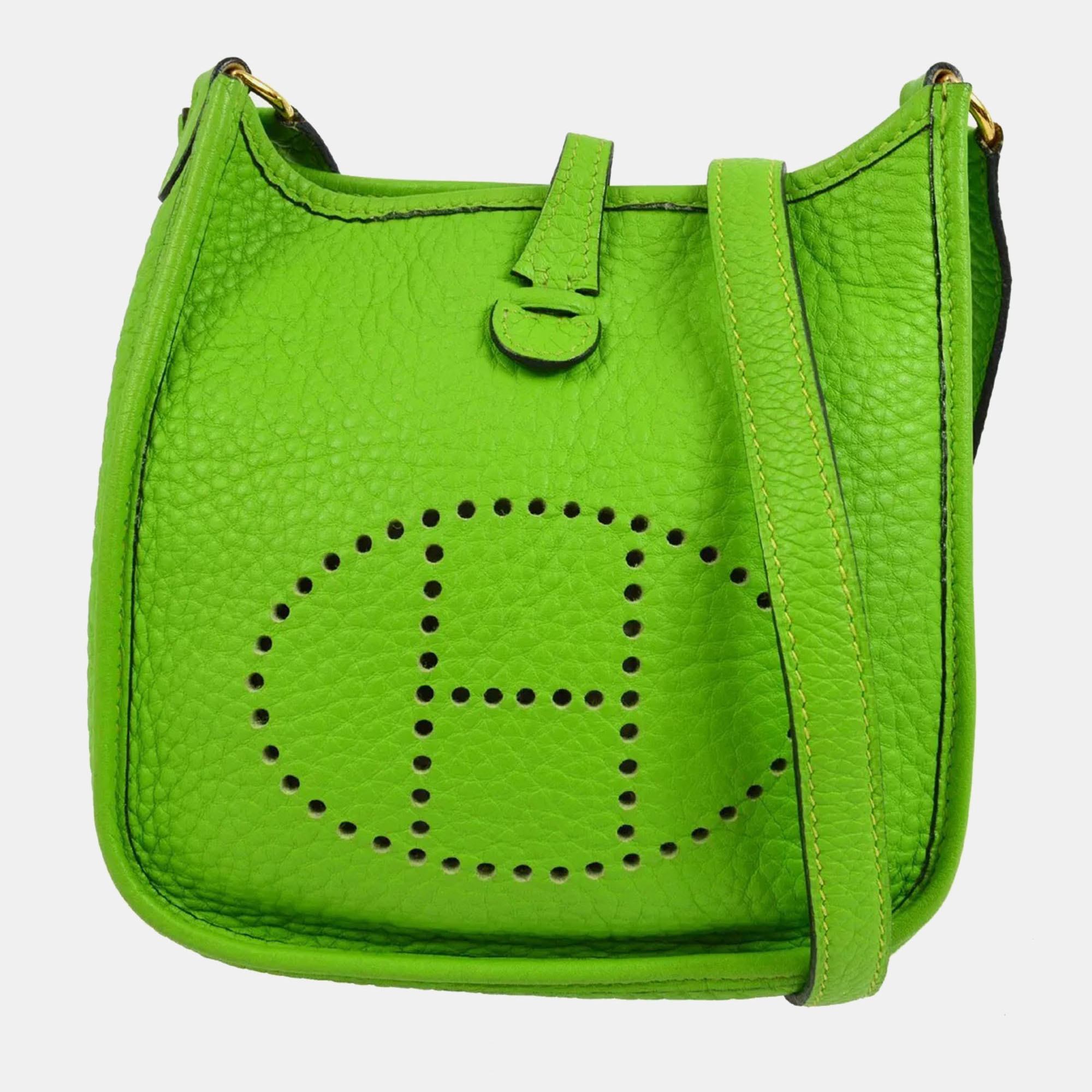 Hermes Green Taurillon Clemence Evelyne TPM Shoulder Bag, Shoulder Bags - Luxury Closet catalog