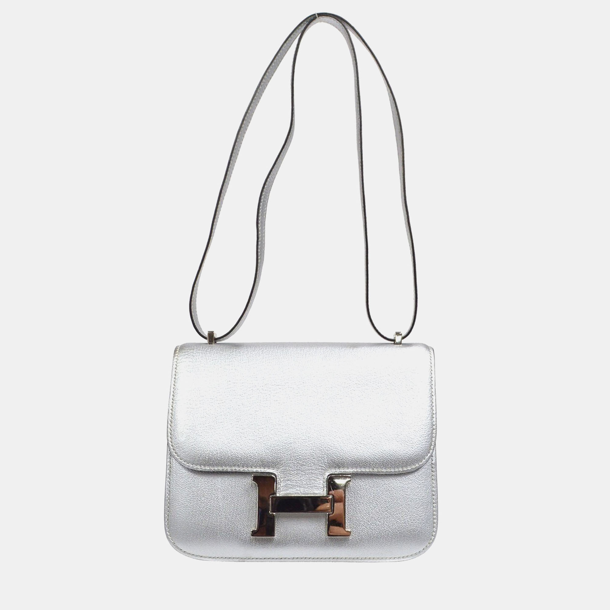Hermes Silver Chevre Constance 18 Shoulder Bag, Shoulder Bags - Luxury Closet catalog