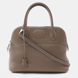 Hermes Etoupe Grey Clemence Leather 2Way  Bolide 31, Satchels - Luxury Closet catalog