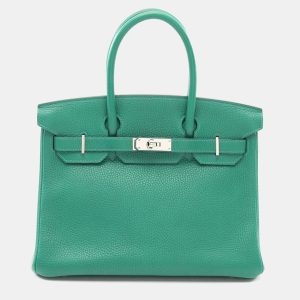 Hermes Khaki Vert Vertigo Taurillon Clemence Leather Birkin 30 Bag, Tote Handbags - Luxury Closet catalog