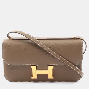 Hermes Etoupe Grey Epsom Leather Constance Elan Shoulder Bag, Shoulder Bags - Luxury Closet catalog