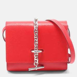 Hermes Red Chevre Leather Chaine d'Ancre Compact Wallet Bag, Wallets & Money Clips - Luxury Closet catalog