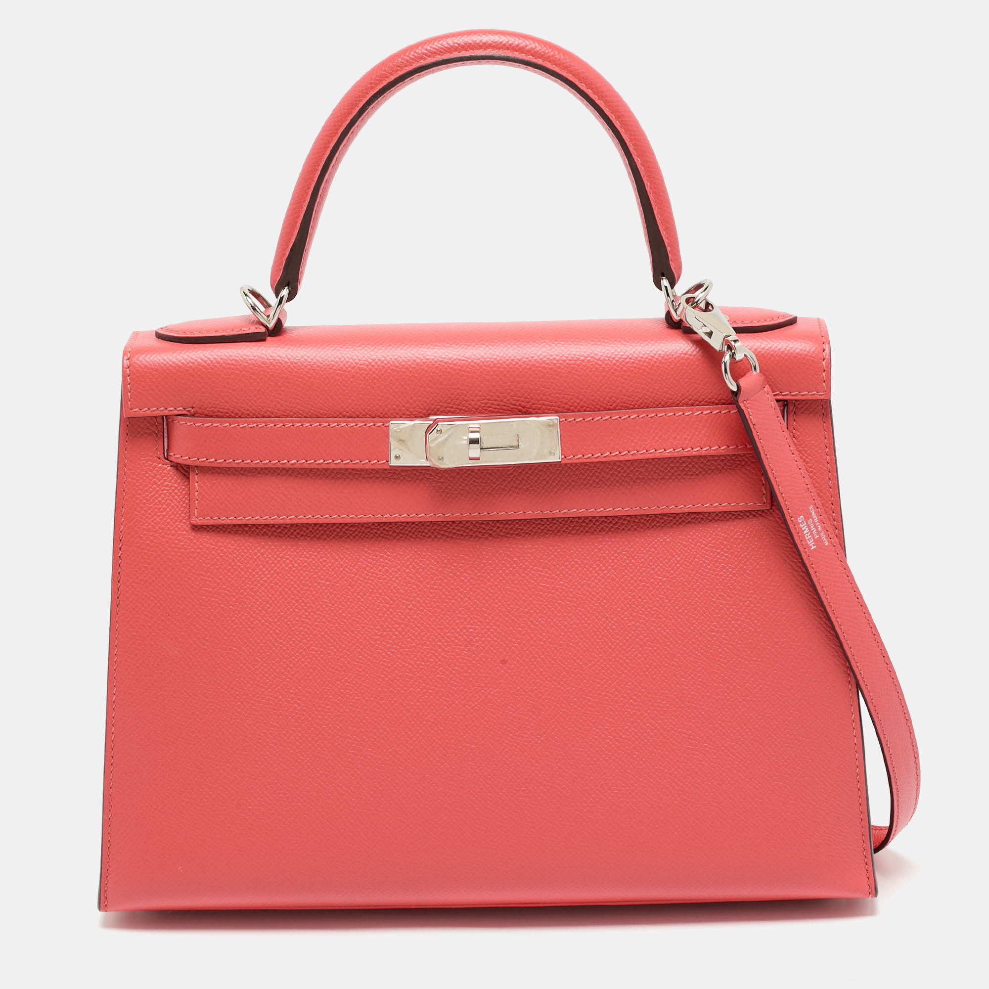 Hermes Rose Jaipur Epsom Leather Palladium Finish Kelly Sellier 28 Bag, Satchels - Luxury Closet catalog