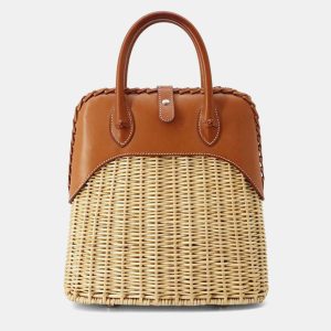Hermes Natural/Fauve Willow Barenia Leather Bolit Picnic Size 24, Satchels - Luxury Closet catalog