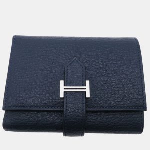 Hermes Navy Chevre Leather Bearn Combination Tri-Fold Wallet, Wallets & Money Clips - Luxury Closet catalog