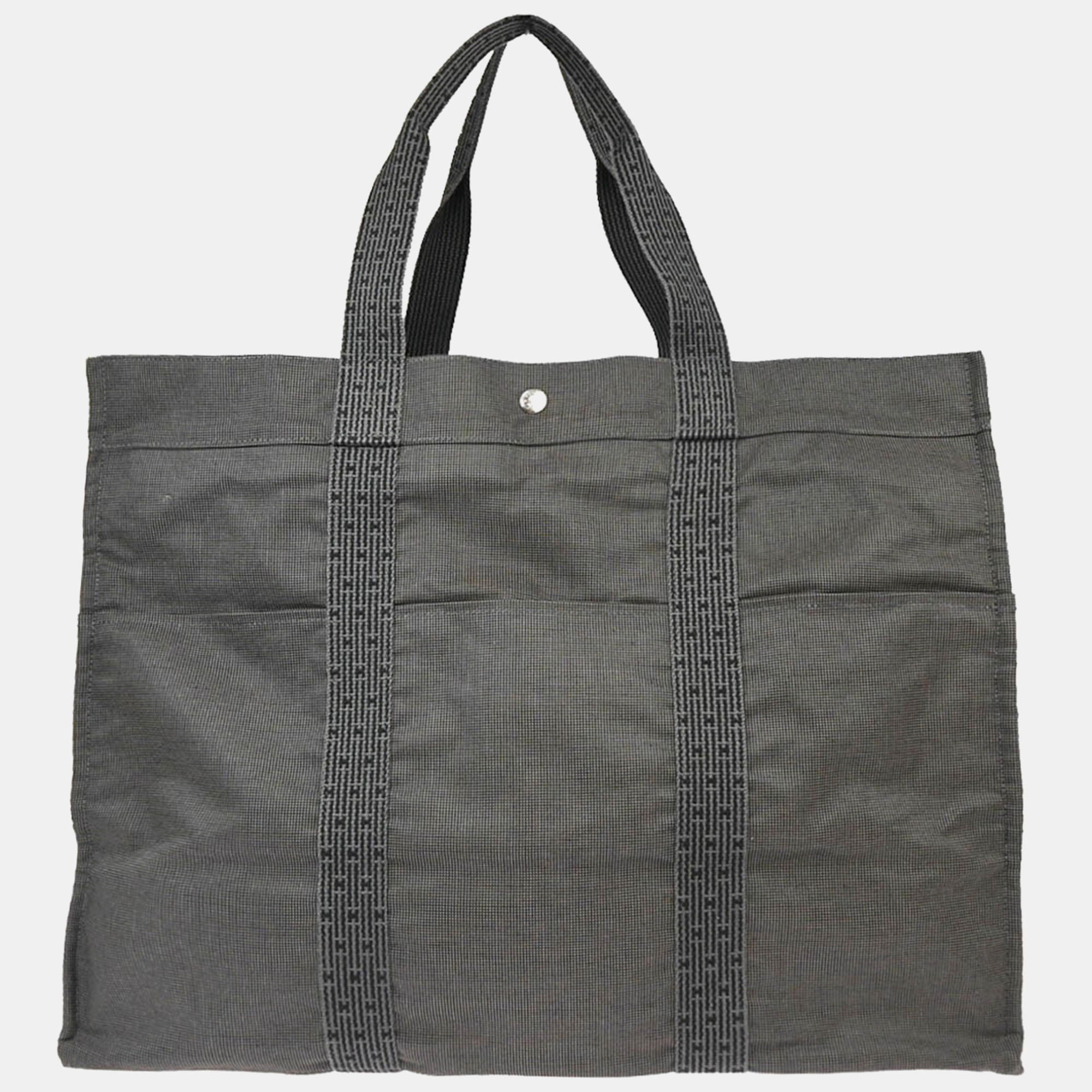 Hermes Gray Canvas Herline TGM Tote Bag, Tote Handbags - Luxury Closet catalog