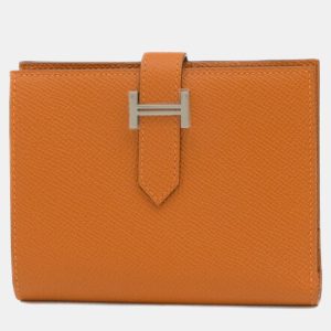 Hermes Orange Epson Bearn Compact Wallet, Wallets & Money Clips - Luxury Closet catalog