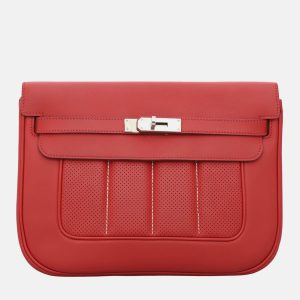 Hermes Red Leather Perforated Berline 28 Bag, Handbags - Luxury Closet catalog