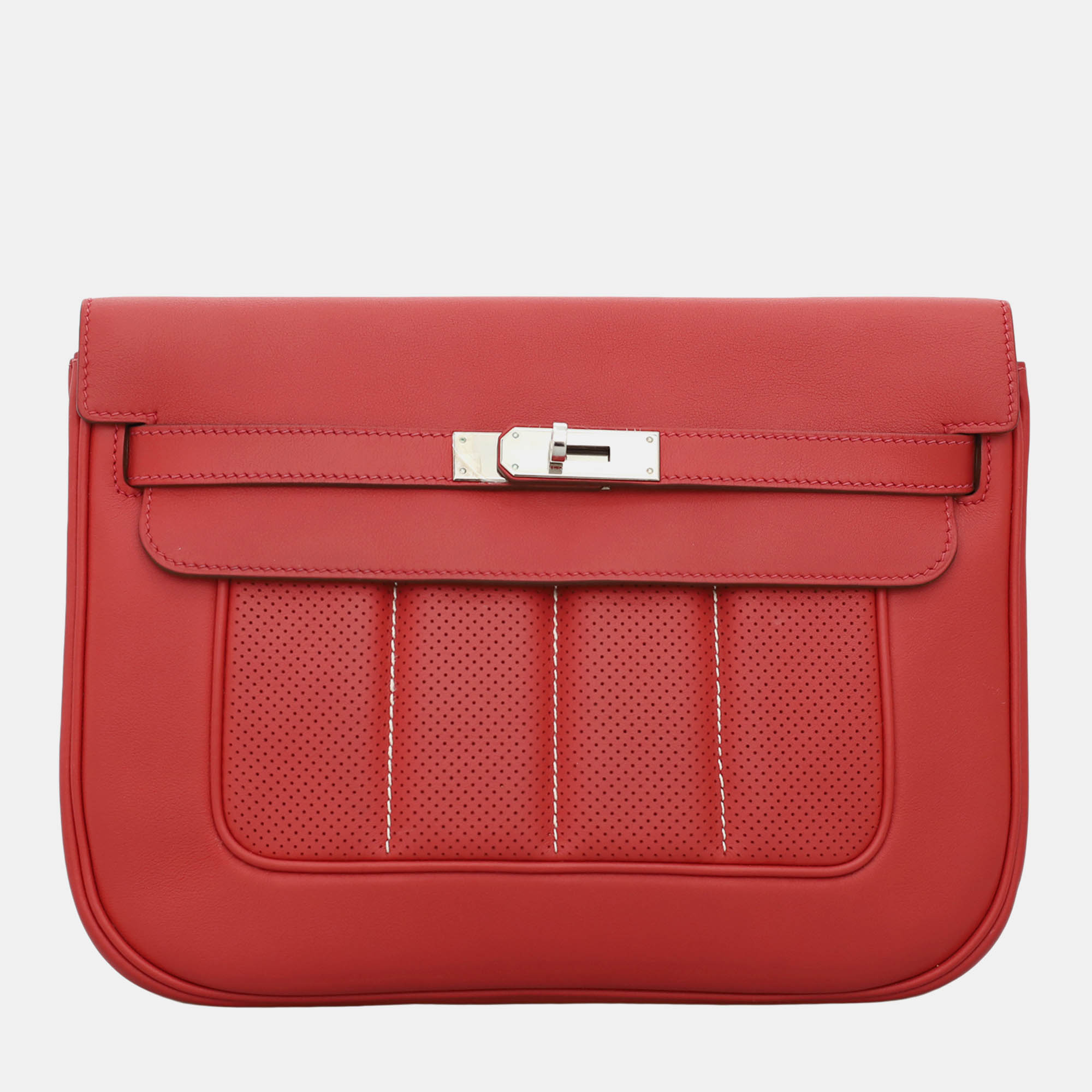 Hermes Red Leather Perforated Berline 28 Bag, Handbags - Luxury Closet catalog