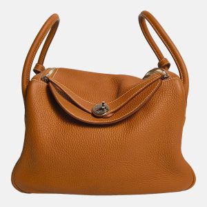 Hermes Gold Clemence Lindy 30, Shoulder Bags - Luxury Closet catalog