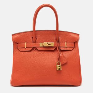 Herm&egrave;s Capucine Togo Leather Gold Finish Birkin 30 Bag, Tote Handbags - Luxury Closet catalog