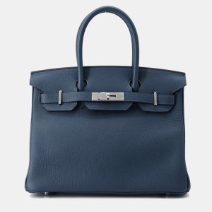 Hermes Birkin 30 Blue De Prusse Togo Leather Top Handle Bag, Tote Handbags - Luxury Closet catalog