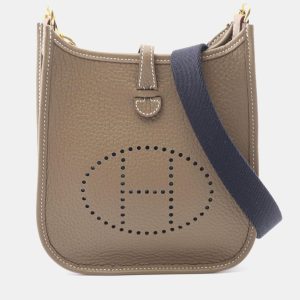 Hermes Evelyne TPM 16 Etroupe Grey/Brown Taurillon Clemence Crossbody Bag, Shoulder Bags - Luxury Closet catalog