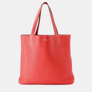 Hermes Double Sense Rouge Casaque/Bougainvillier Taurillon Clemence Bag, Tote Handbags - Luxury Closet catalog