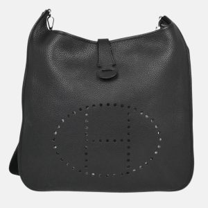 Hermes Black Clemence Brown Taurillon Evelyne II Bag, Tote Handbags - Luxury Closet catalog